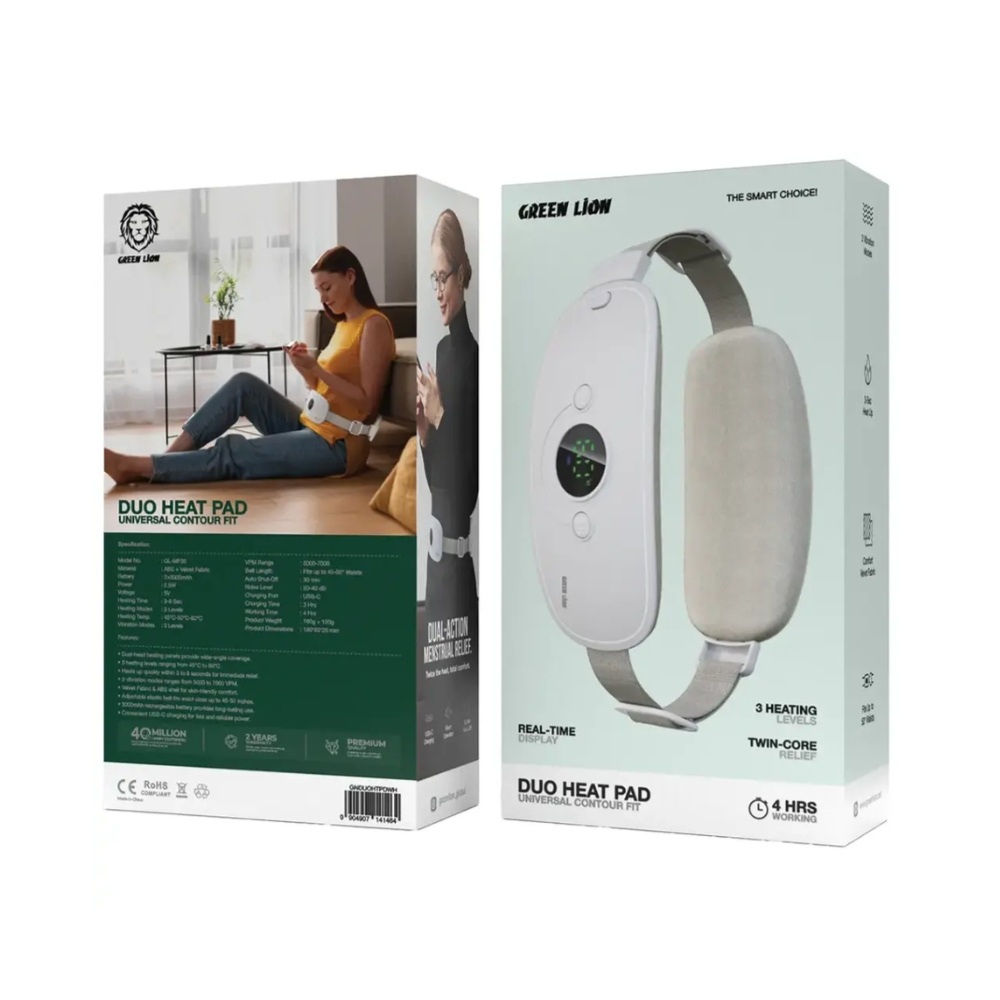 Green Lion Rechargeable Waist Heat Pad with Vibration