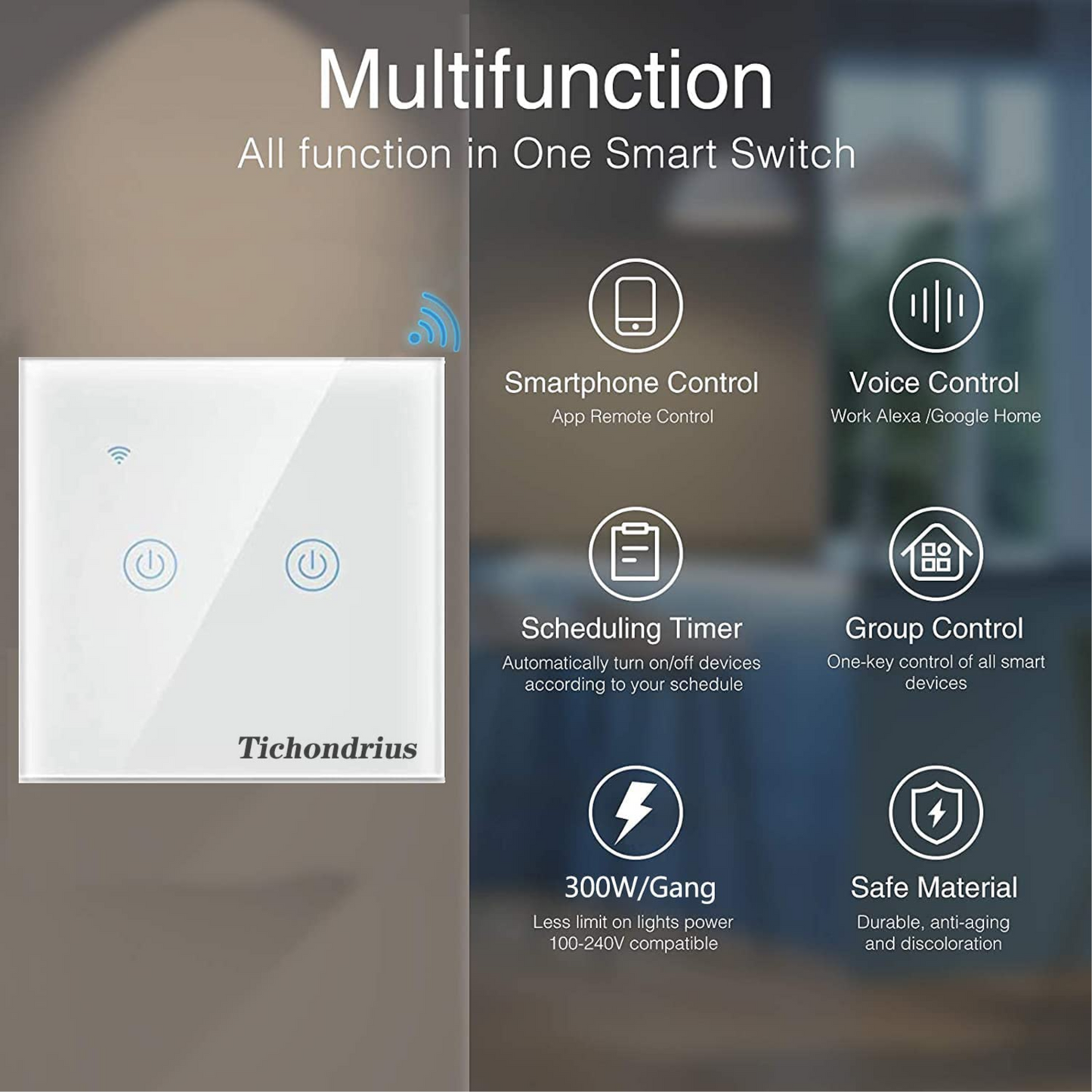 Smart Light Switch(1 Gang-white)