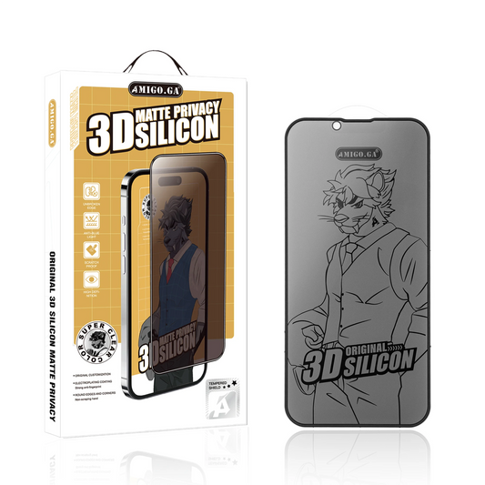 3D silicone matte privacy Screen Protector for iphone 14 pro max