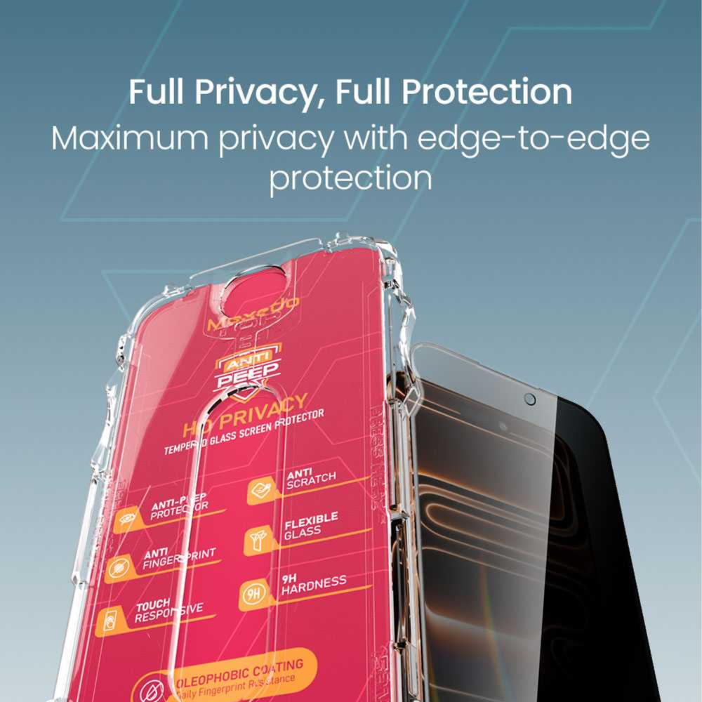 9H Privacy Tempered Glass for iPhone 17 Pro Max-Moxedo